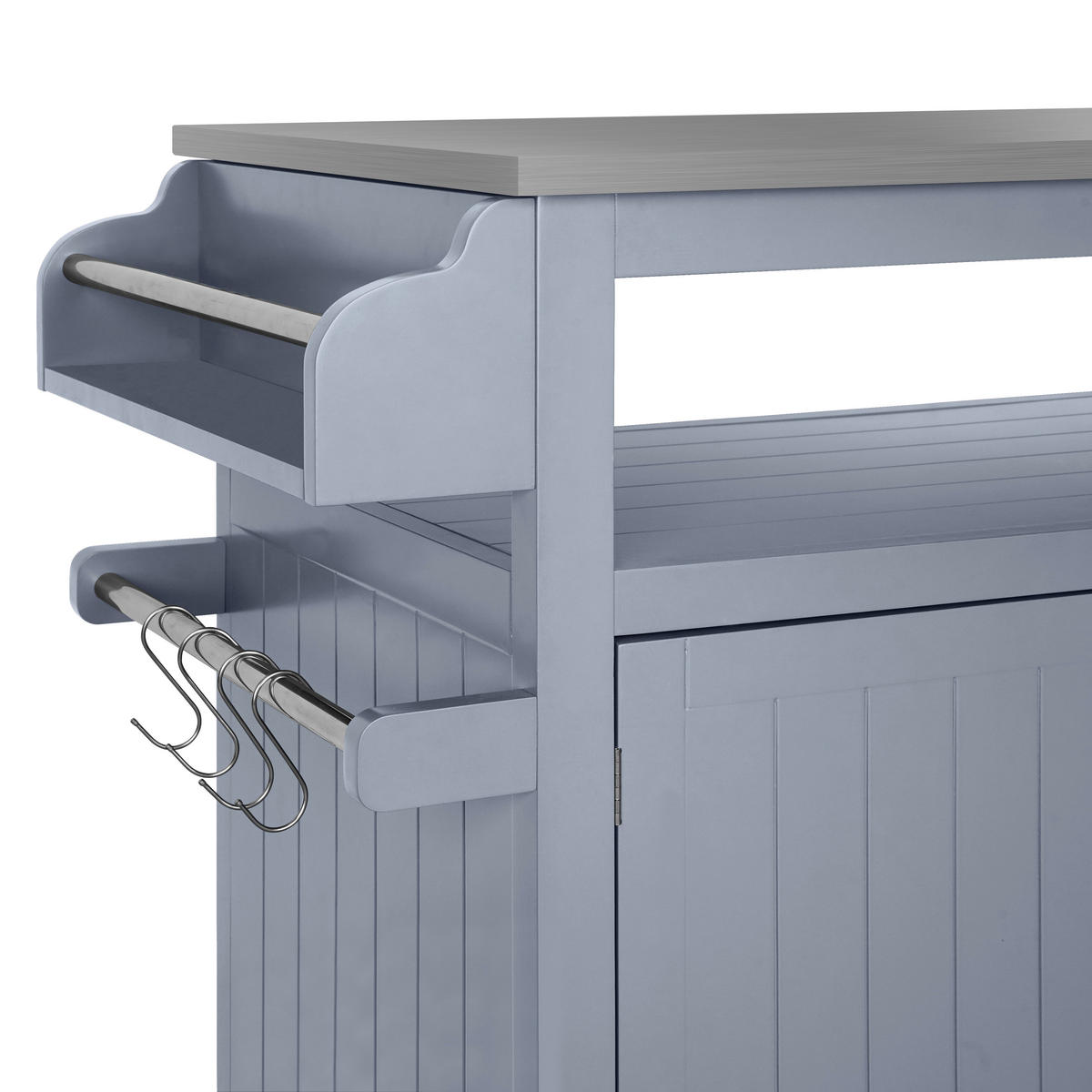 KÜCHENINSEL   in Grau, Edelstahlfarben  - Edelstahlfarben/Silberfarben, Basics, Holzwerkstoff/Metall (110/127/89/53cm) - MID.YOU