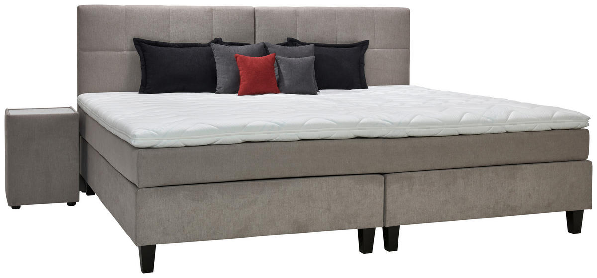 BOXSPRINGBETT 240/200 cm  in Beige  - Wengefarben/Beige, Trend, Holz/Textil (240/200cm) - Esposa