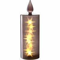 DEKO. SVIJEĆA S LED ŽARULJOM  siva  - siva, Basics, staklo/plastika (9,5/27/9,5cm) - Leonardo