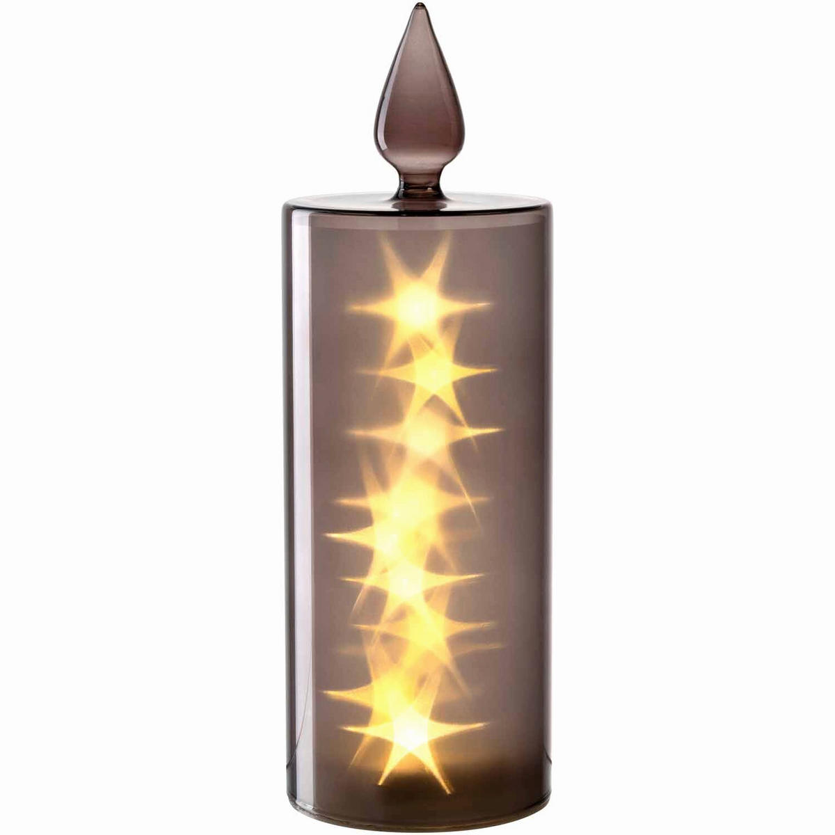 DEKO. SVIJEĆA S LED ŽARULJOM  siva  - siva, Basics, staklo/plastika (9,5/27/9,5cm) - Leonardo