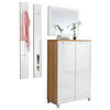GARDEROBE 4-teilig  in 135/195/37 cm  - Eichefarben/Weiß, Design, Glas/Holz (135/195/37cm)