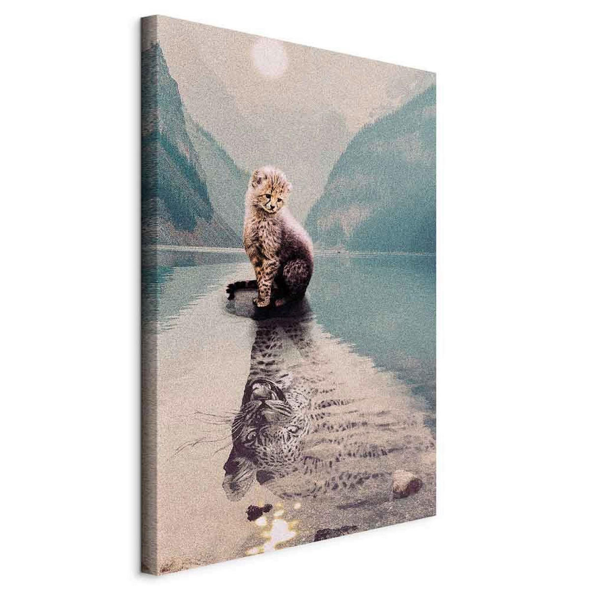 LEINWANDBILD Abstraktes, Tiere 60/90/1.2 cm  - Hellgrau/Hellblau, Basics, Holz/Textil (60/90/1.2cm) - artgeist