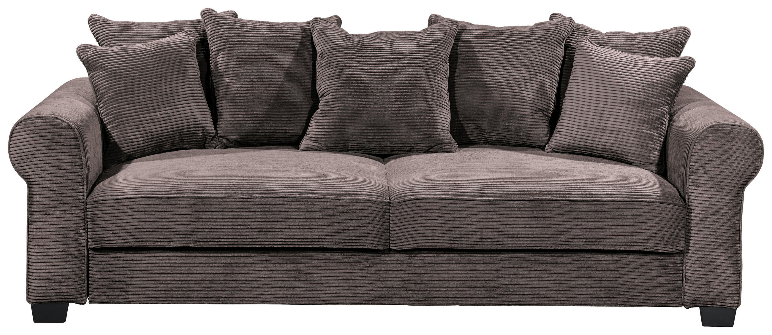 BÄDDSOFFA i manchester brun  - brun/svart, Klassisk, textil/plast (250/95/125cm) - MID.YOU