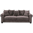 SCHLAFSOFA mit Stoffauswahl, Liegefunktion, Rücken echt Cord Braun - Schwarz/Braun, KONVENTIONELL, Kunststoff/Textil (250/95/125cm) - Hom`in