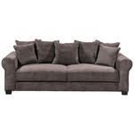 SCHLAFSOFA  mit Stoffauswahl, Liegefunktion, Rücken echt Cord Braun  - Schwarz/Braun, KONVENTIONELL, Kunststoff/Textil (250/95/125cm) - Hom`in
