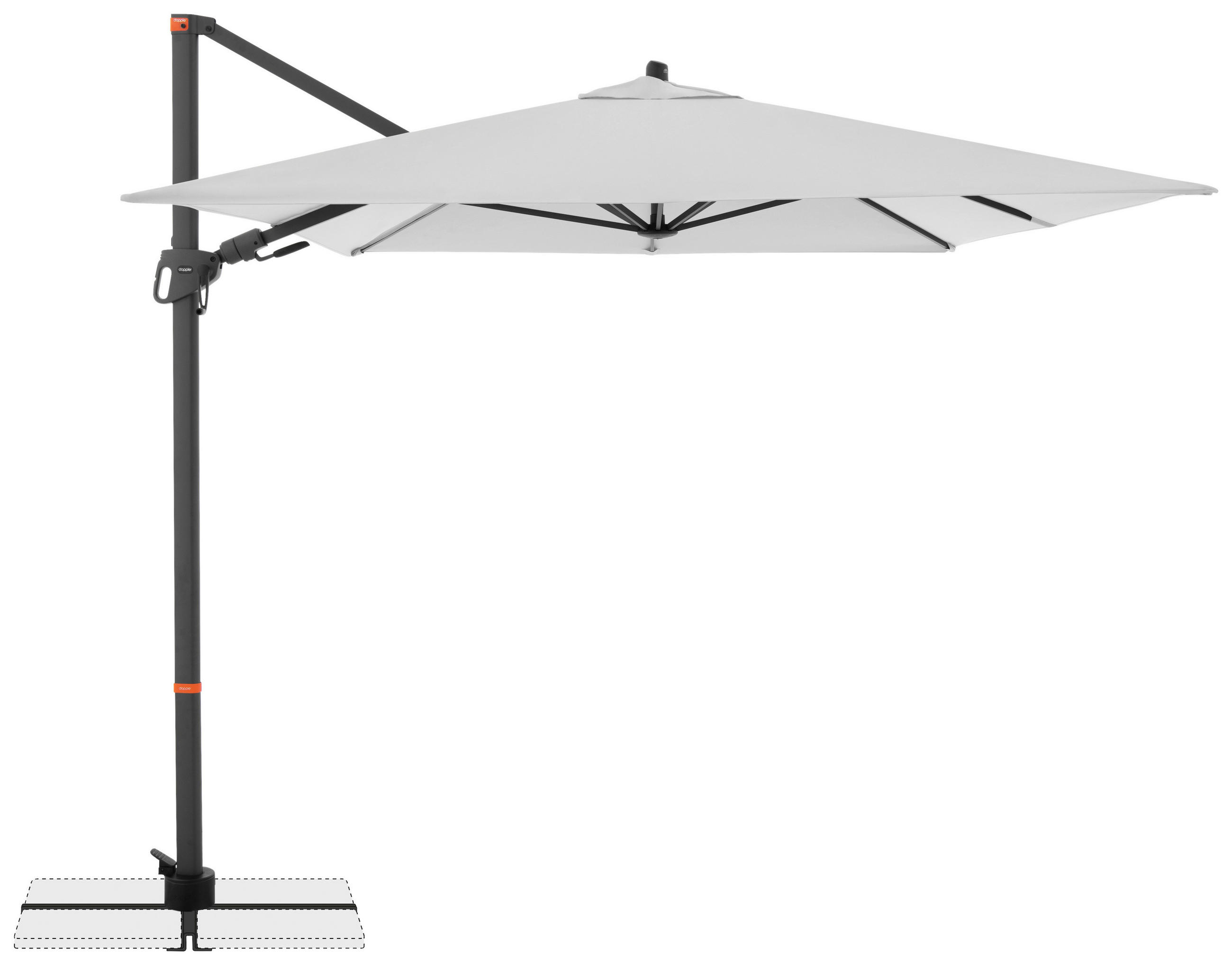 AMPELSCHIRM  320/240 cm  - Anthrazit/Hellgrau, Basics, Textil/Metall (320/240cm) - Doppler