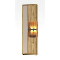 VITRINE in Eichefarben, Kaschmir  - Kaschmir/Eichefarben, Design, Glas/Holzwerkstoff (60/205/40cm) - Livetastic