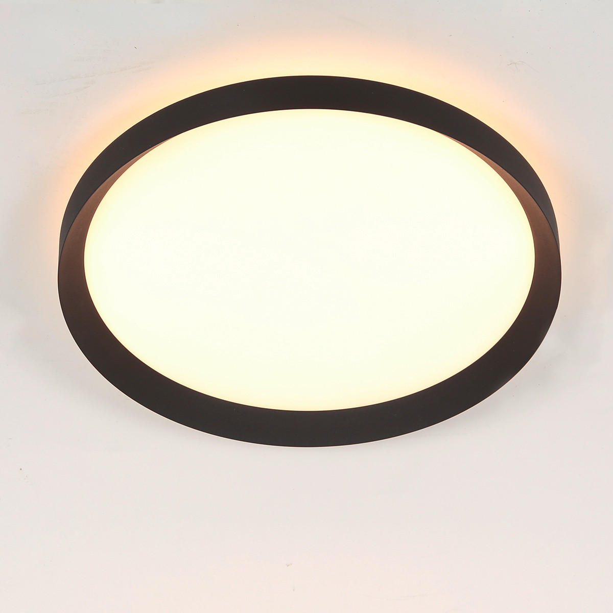 LED-DECKENLEUCHTE Ringlede 40/7 cm   - Schwarz, KONVENTIONELL, Kunststoff/Metall (40/7cm)