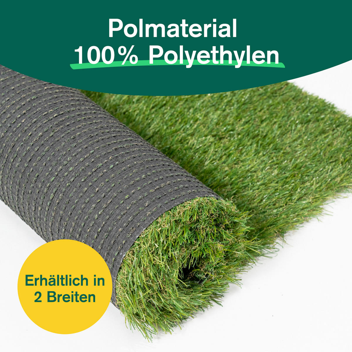 RASENTEPPICH 50 mm Kunststoff  - Grün, Basics, Kunststoff (100/250cm) - Floordirekt