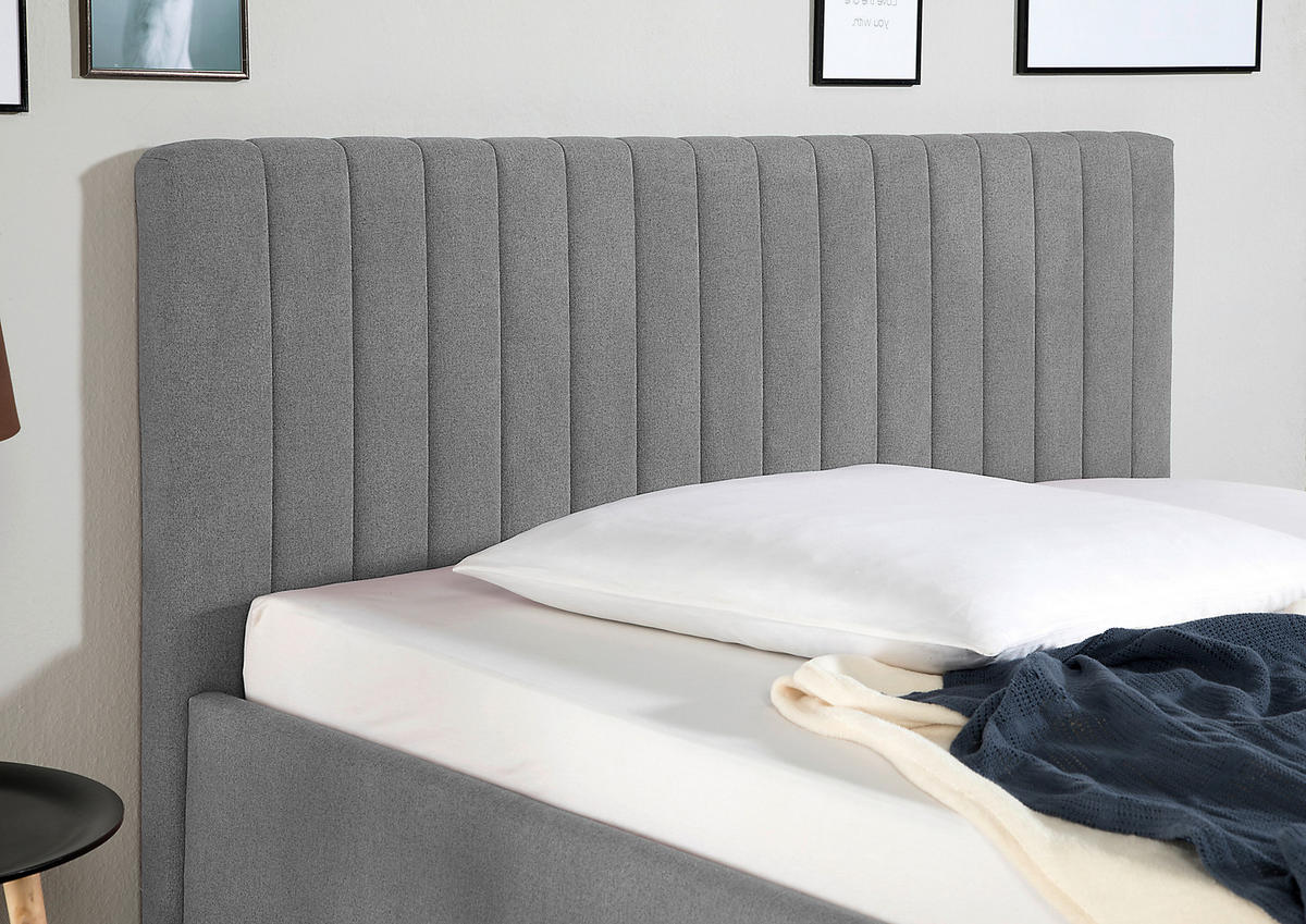 POLSTERBETT 140/200 cm,  in Grau,  - Naturfarben/Grau, MODERN, Holz/Textil (140/200cm) - Livetastic