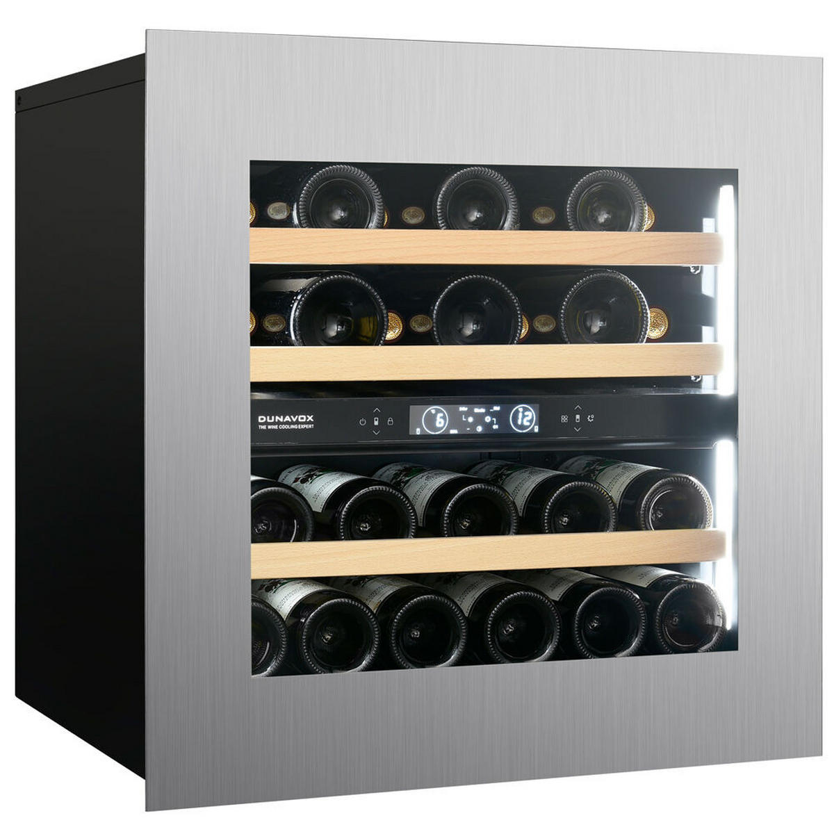 WEINKÜHLSCHRANK DVH-25.65DSS.TO  - Schwarz, Basics, Glas/Holz (59/59,6/57,1cm)