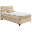 BOXSPRINGBETT 140/200 cm  in Creme  - Creme/Schwarz, Design, Holzwerkstoff/Kunststoff (140/200cm) - Xora