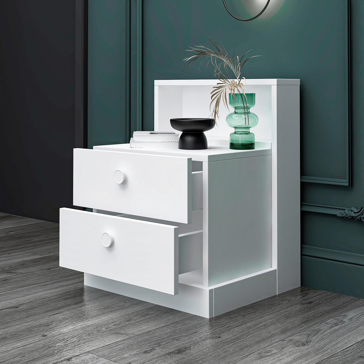 NACHTTISCH 49/62/42 cm  - Weiß, Design, Holzwerkstoff (49/62/42cm) - Livetastic