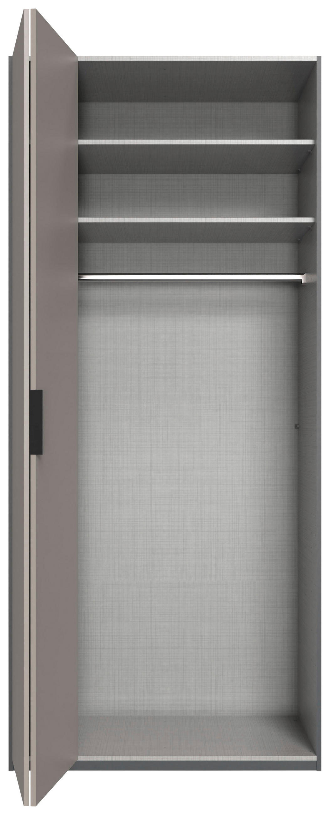 FALTTÜRENSCHRANK  in Graphitfarben, Grau, Sahara  - Schwarz/Graphitfarben, Design, Glas/Holzwerkstoff (100/236/58cm) - Boxxx