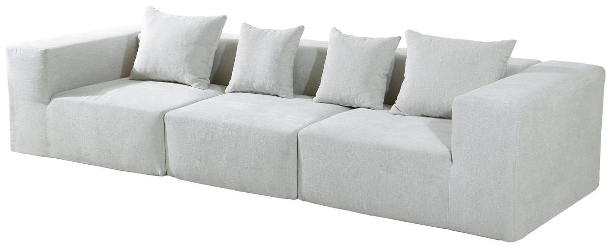 3-SITZER-SOFA Leinenoptik Beige  - Beige, Design, Textil (300/60/100cm) - P & B