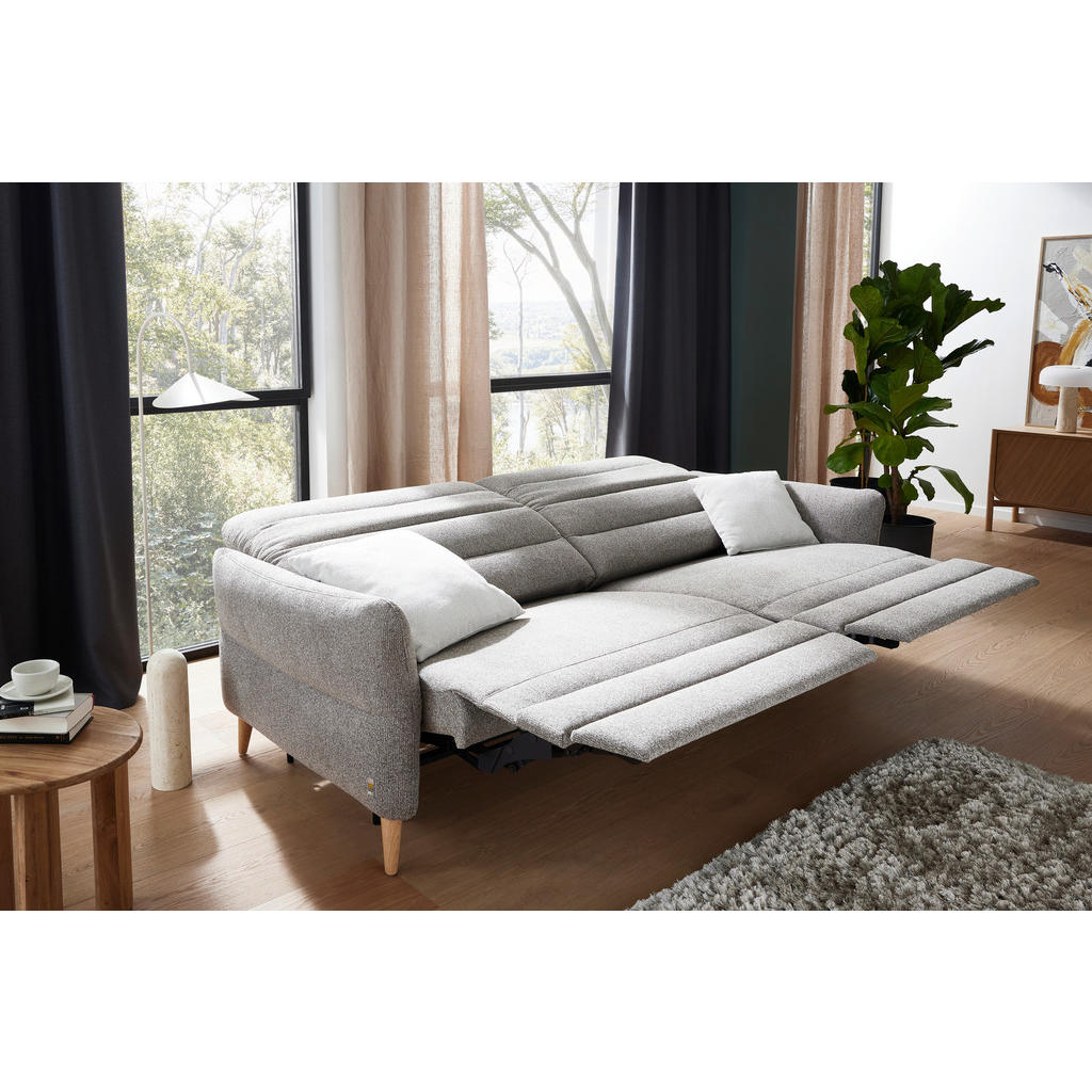 Thumbnail - Dieter Knoll 2-Sitzer-Sofa, Greige, Textil, Eiche, massiv, 234-262x85-106x98-112 cm, Typenauswahl, Fußauswahl, Lederausw...