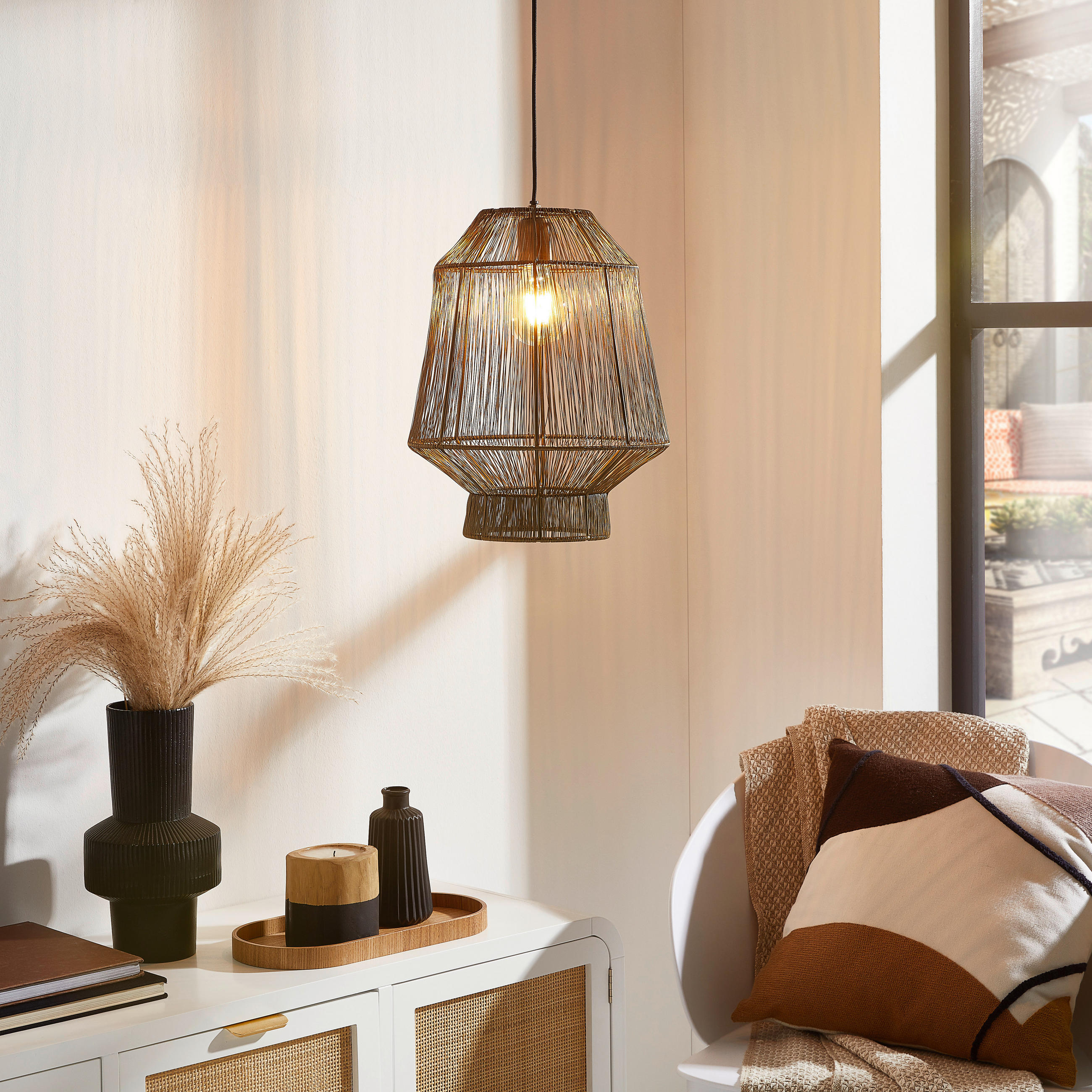 HÄNGELEUCHTE 30/38 cm   - Bronzefarben, Trend, Metall (30/38cm) - Light & Living