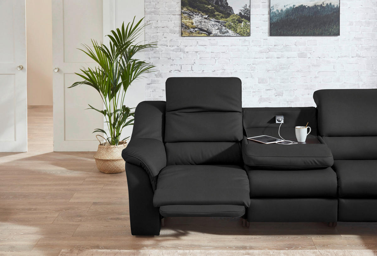 ECKSOFA  in Echtleder Anthrazit  324/260 cm  - Chromfarben/Anthrazit, KONVENTIONELL, Leder/Kunststoff (324/260cm) - Cantus