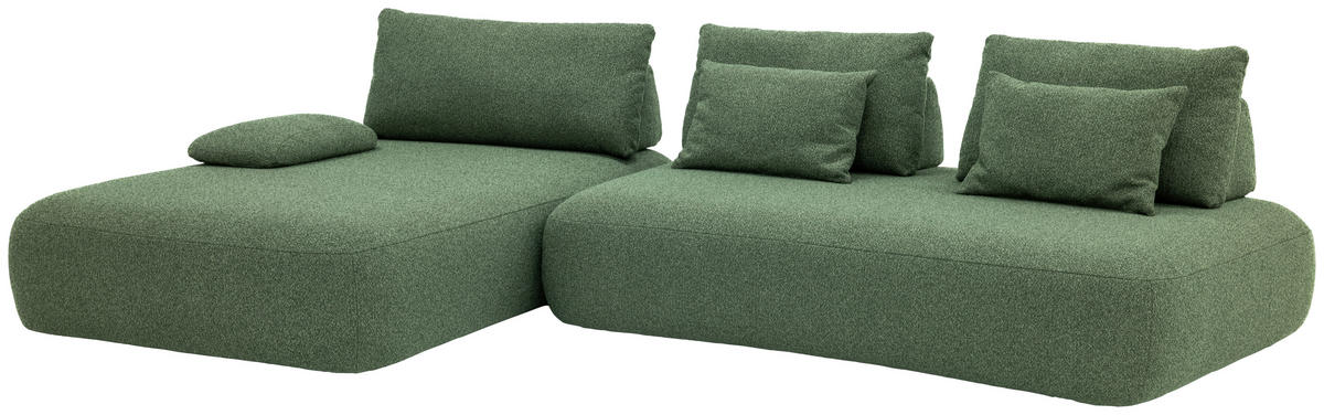 ECKSOFA Chilliano Grün Webstoff  - Schwarz/Grün, Design, Kunststoff/Textil (200/325cm) - Chilliano