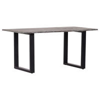 ESSTISCH in Holz 160/90/76 cm  - Schwarz/Grau, ROMANTIK / LANDHAUS, Holz/Metall (160/90/76cm) - Landscape