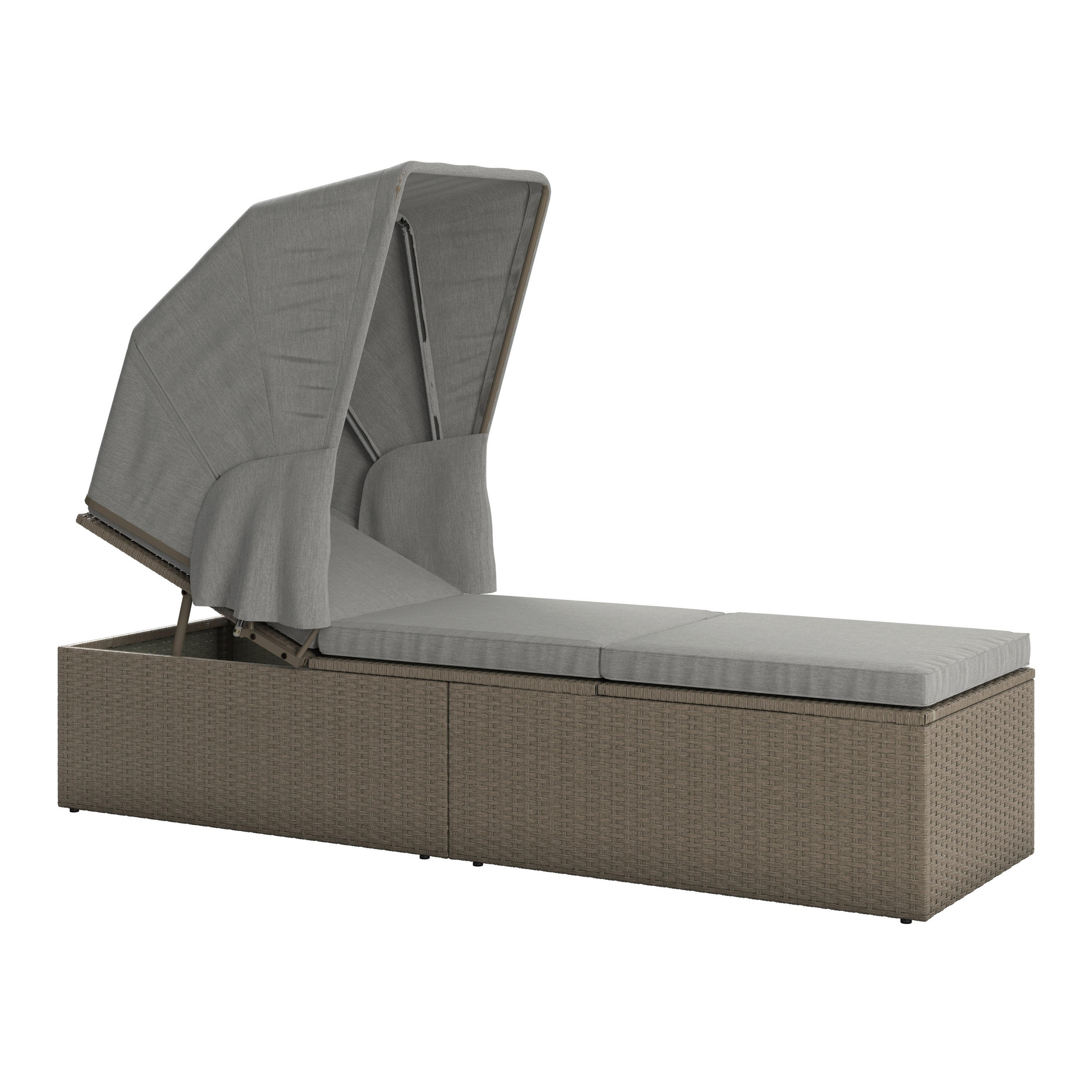 SONNENLIEGE 195/60/33/145 cm  - Grau, MODERN, Kunststoff/Metall (195/60/33/145cm) - Ambia Garden
