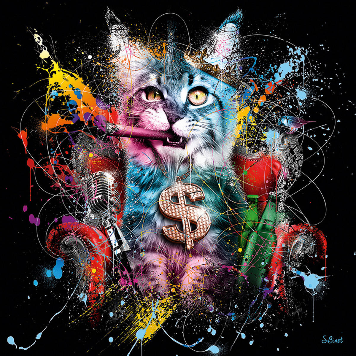 KUNSTDRUCK 14/14 cm  - Multicolor/Schwarz, Basics, Papier (14/14cm) - Monee