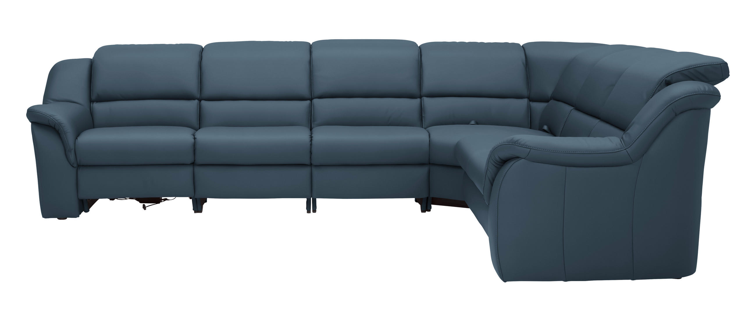 ECKSOFA 324/260 cm  in Echtleder Blau  324/260 cm  - Chromfarben/Blau, KONVENTIONELL, Leder/Kunststoff (324/260cm) - Cantus
