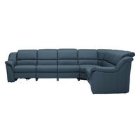 ECKSOFA  in Echtleder Blau  324/260 cm  - Chromfarben/Blau, KONVENTIONELL, Leder/Kunststoff (324/260cm) - Cantus