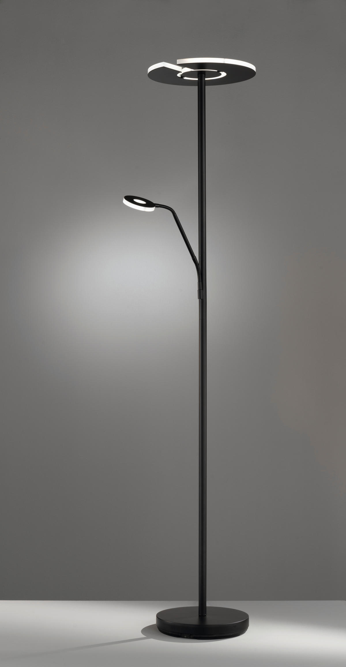 LED-STEHLEUCHTE - Weiss/Schwarz, Design, Metall (35/180cm) - Fischer & Honsel