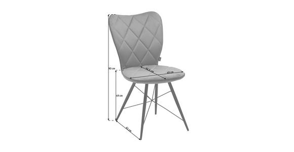 STUHL in Metall, Textil Grau, Schwarz - Schwarz/Grau, Design, Textil/Metall (49/90/61cm) - Hom`in