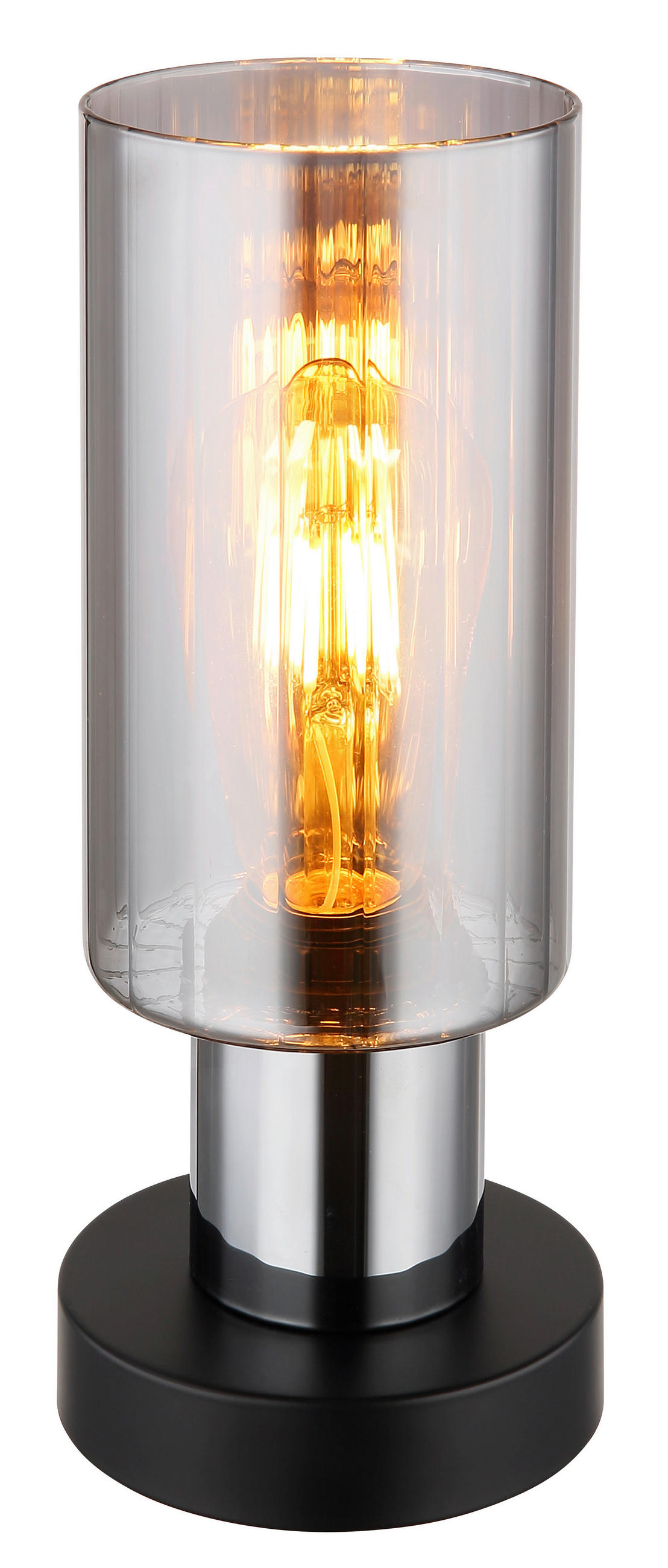 TISCHLEUCHTE 11/27 cm   - Schwarz, Basics, Glas/Metall (11/27cm) - Globo