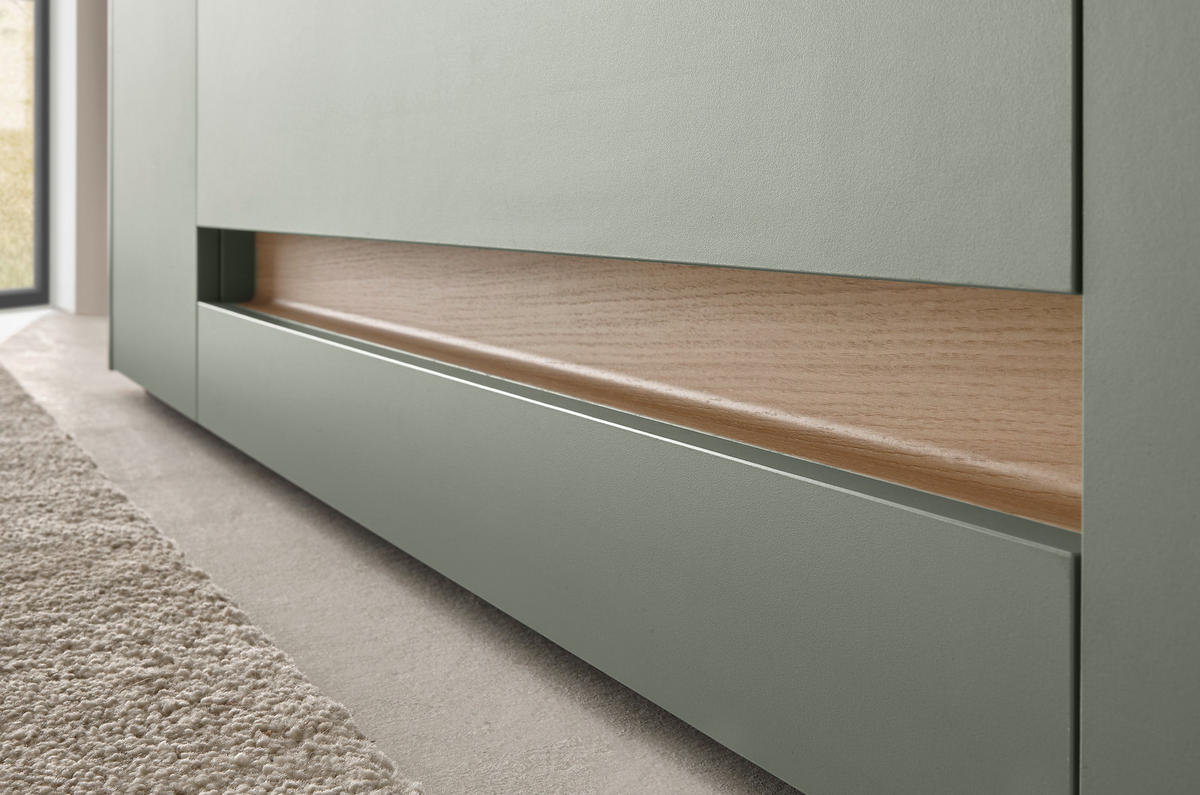 LOWBOARD  223/42/45 cm 2 Schublade(n) Beimöbel erhältlich, stehend  - Eichefarben/Schwarz, Design, Holzwerkstoff/Kunststoff (223/42/45cm) - Modante