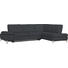WOHNLANDSCHAFT in Leder Schwarz - Alufarben/Schwarz, Design, Leder/Metall (283/213cm) - Dieter Knoll WOHNLANDSCHAFT in Leder Schwarz - Alufarben/Schwarz, Design, Leder/Metall (283/213cm) - Dieter Knoll