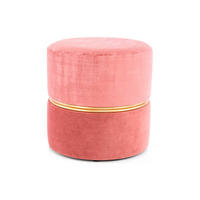 HOCKER in Metall, Kunststoff, Textil Goldfarben, Altrosa  - Goldfarben/Altrosa, Basics, Kunststoff/Textil (40/40/40cm) - Kayoom