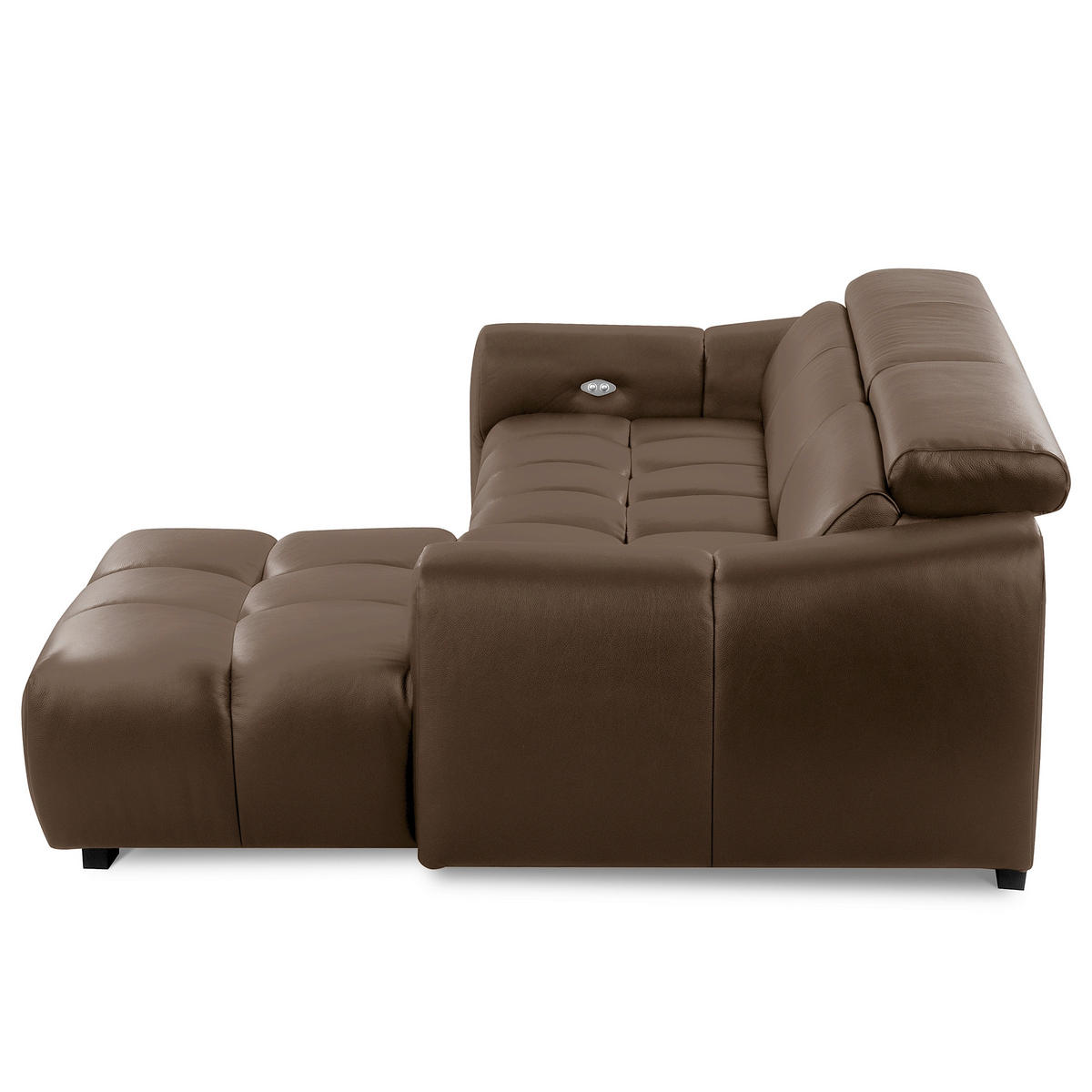 ECKSOFA  Echtleder Braun  - Schwarz/Braun, Design, Leder/Kunststoff (274/177cm) - Livetastic