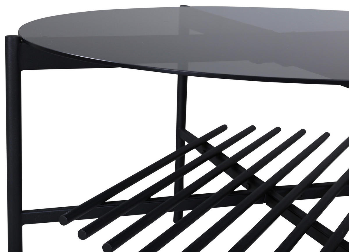 COUCHTISCH in Metall, Glas 80/80/45 cm  - Schwarz, Design, Glas/Metall (80/80/45cm) - Livetastic