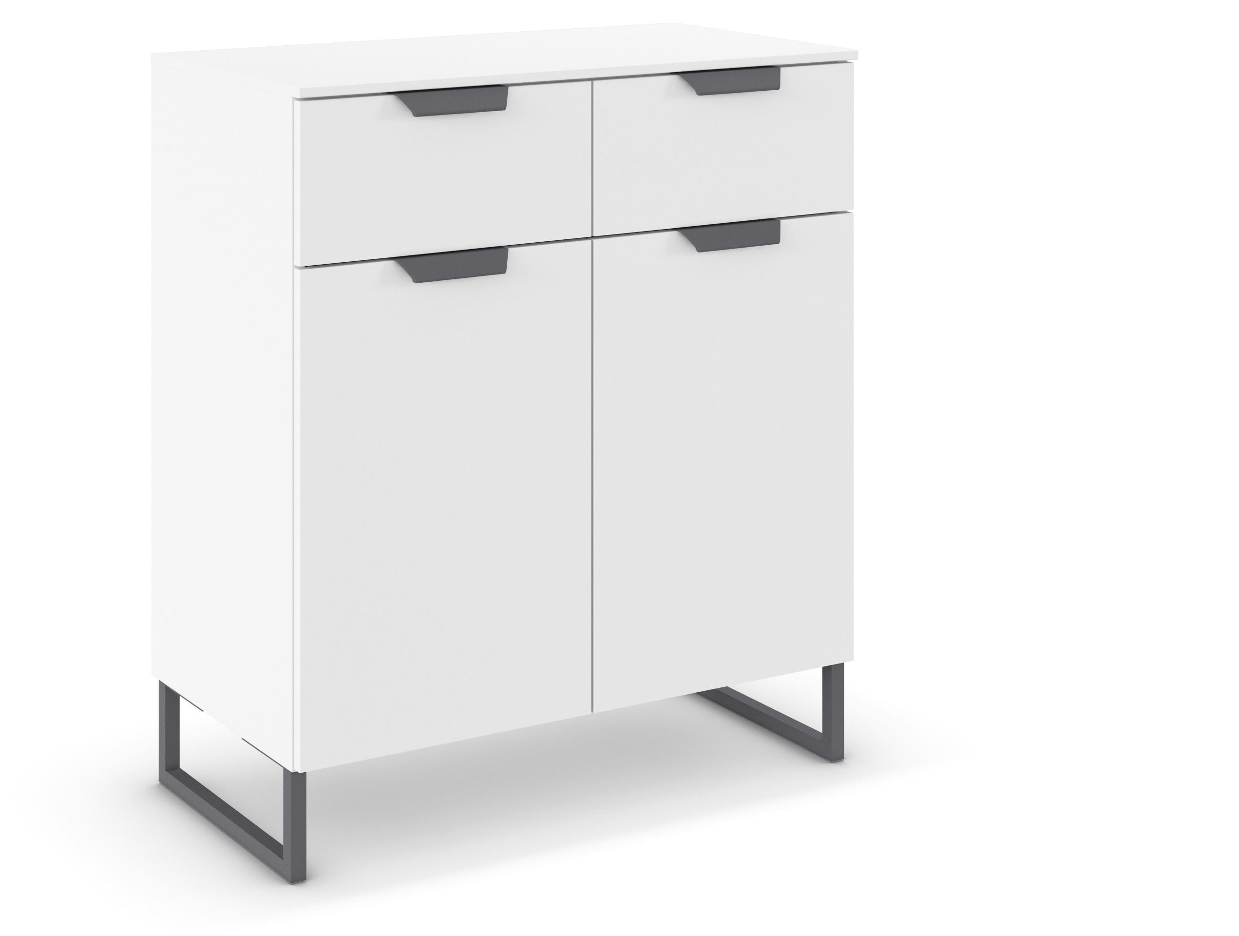 KOMMODE in 80/81/42 cm - Dunkelgrau/Weiß, Design, Holzwerkstoff/Metall (80/81/42cm) - Carryhome