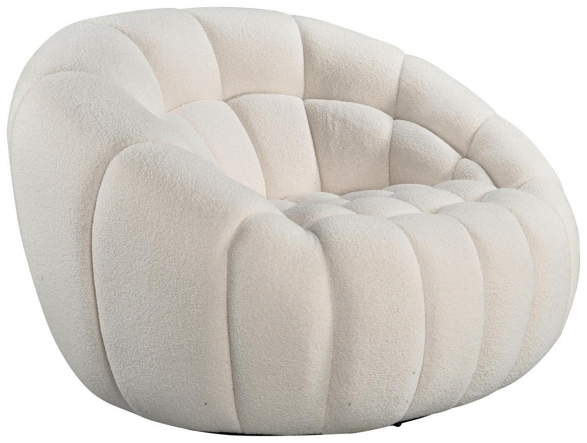 SESSEL Struktur Creme  - Creme/Schwarz, Design, Textil (114/77/104cm) - Carryhome