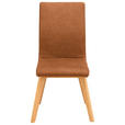 STUHL  in Mikrofaser Holz, Textil  - Cognac/Beige, Design, Holz/Textil (45/102/56cm) - Novel