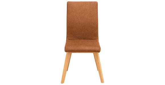 STUHL  in Mikrofaser Holz, Textil  - Cognac/Beige, Design, Holz/Textil (45/102/56cm) - Novel