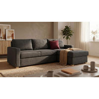 SJEDEĆA GARNITURA tekstil, drvni materijal  antracit   - boje hrasta/antracit, Design, drvni materijal/tekstil (230X155cm)