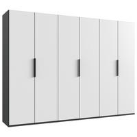 DREHTÜRENSCHRANK Graphitfarben, Weiss  - Weiss/Schwarz, Konventionell, Holzwerkstoff/Metall (300/236/58cm) - Hom`in