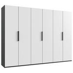 DREHTÜRENSCHRANK  in Graphitfarben, Weiß  - Schwarz/Graphitfarben, KONVENTIONELL, Holzwerkstoff/Metall (300/236/58cm) - Hom`in