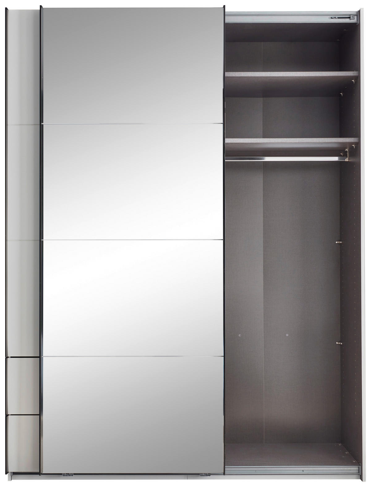 SCHWEBETÜRENSCHRANK  in Schwarz, Weiß  - Schwarz/Weiß, KONVENTIONELL, Glas/Holzwerkstoff (170/225,5/60,5cm) - Xora