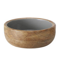 SCHALE   - Naturfarben/Weiß, Basics, Holz (19,5/7,5cm) - Ambia Home