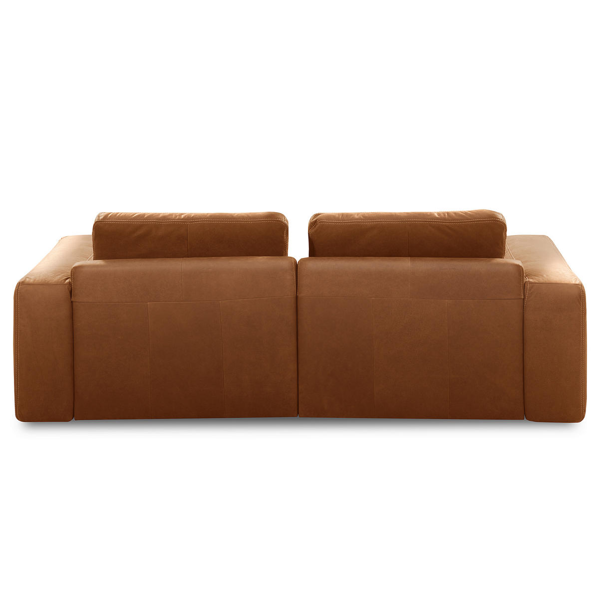 2-SITZER-SOFA  in Echtleder Cognac   - Cognac/Beige, Design, Leder/Kunststoff (240/85/123cm) - Livetastic
