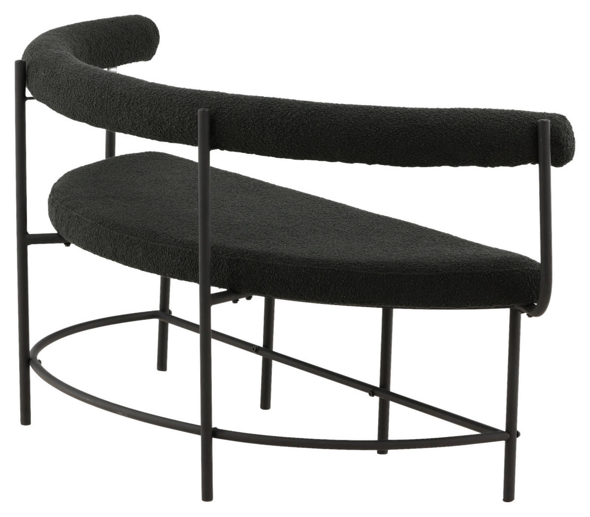 SITTBÄNK i metall, textil svart  - svart, Design, metall/textil (165/75/51cm) - Livetastic