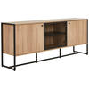 SIDEBOARD  in 180/75/41 cm  - Schwarz/Sonoma Eiche, MODERN, Holzwerkstoff/Metall (180/75/41cm) - Novel