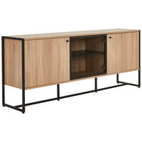 SIDEBOARD  in 180/75/41 cm  - Schwarz/Sonoma Eiche, MODERN, Holzwerkstoff/Metall (180/75/41cm) - Novel