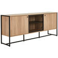 SIDEBOARD Schwarz, Sonoma Eiche  - Schwarz/Sonoma Eiche, MODERN, Holzwerkstoff/Metall (180/75/41cm) - Novel